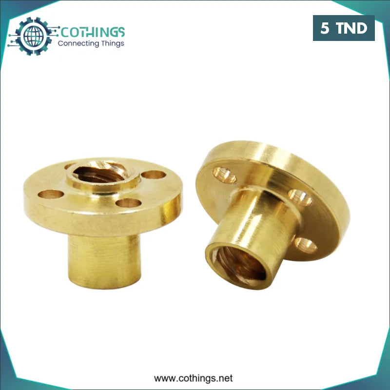 Acheter Écrou en cuivre pour vis mère T8 (pas de 2 mm, pas de 8 mm) en Tunisie -  Disponible au meilleur prix sur CoThings