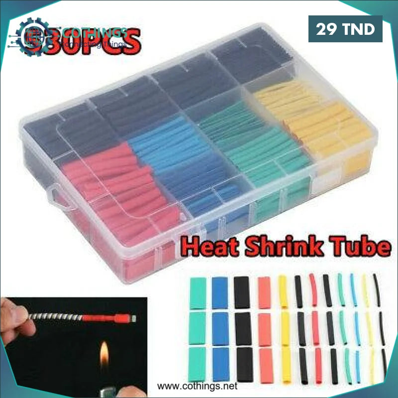 Acheter Ensemble d’isolation pour tubes thermorétractables colorés 530pcs en Tunisie -  Disponible au meilleur prix sur CoThings