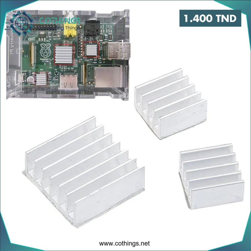 Acheter Ensemble dissipateur 3 en 1 blanc en aluminium pour Raspberry Pi 4B en Tunisie -  Disponible au meilleur prix sur CoThings