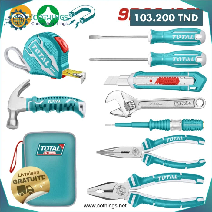 Acheter Ensemble d'outils à main de 9 pièces au total - THKTHP90097 en Tunisie -  Disponible au meilleur prix sur CoThings