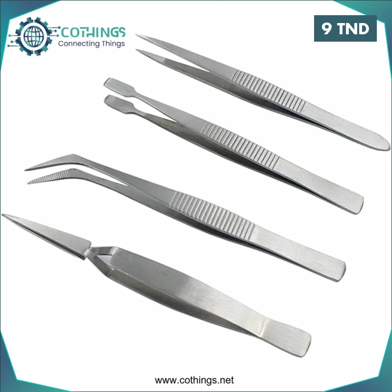 Acheter Ensemble de pinces en acier inoxydable 4 pièces avec emballage en Tunisie -  Disponible au meilleur prix sur CoThings