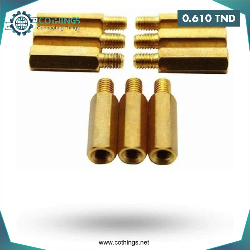 Acheter Entretoise Hexagonale en Laiton -M2,5 x 12 + 6 mm en Tunisie -  Disponible au meilleur prix sur CoThings