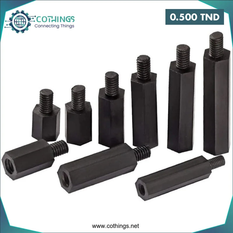 Acheter ENTRETOISE PLASTIQUE - TIGE A ECROU PLASTIQUE M3*10*6MM en Tunisie -  Disponible au meilleur prix sur CoThings