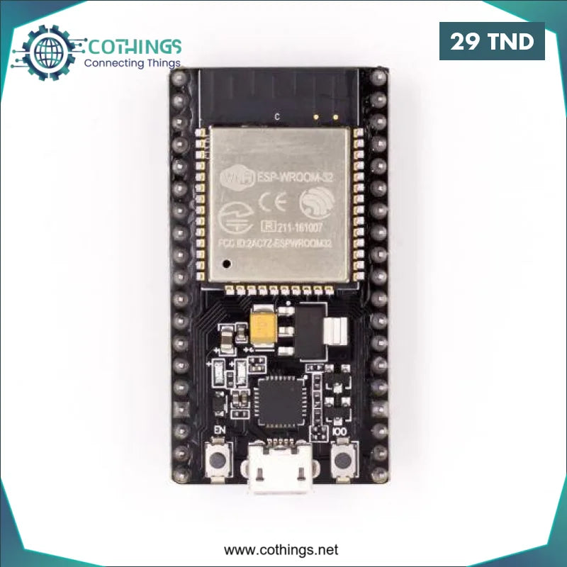 Acheter ESP32S - WROOM-32S Carte Developpement WIFI+BLUETOOTH 38 BROCHES en Tunisie -  Disponible au meilleur prix sur CoThings