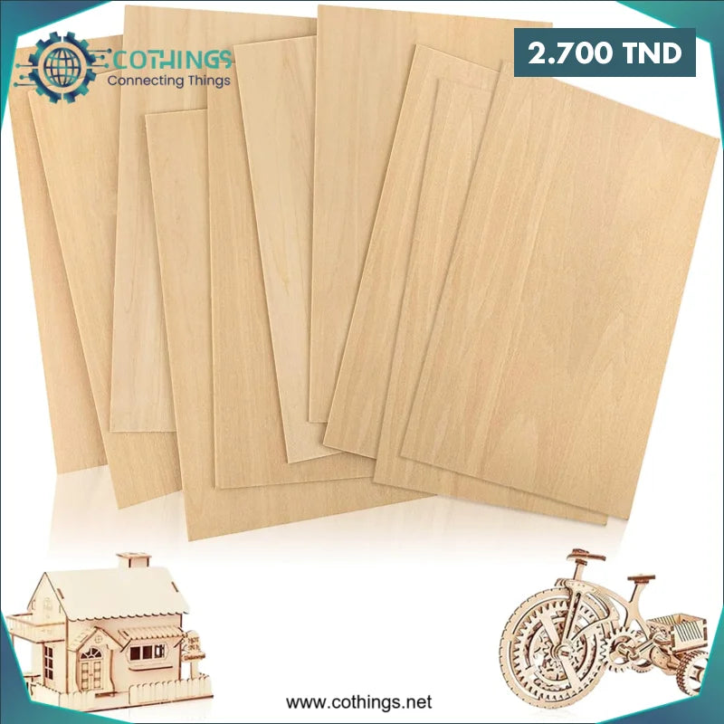 Acheter Feuilles de bois de balsa de haute qualité 10*10*0.2cm en Tunisie -  Disponible au meilleur prix sur CoThings