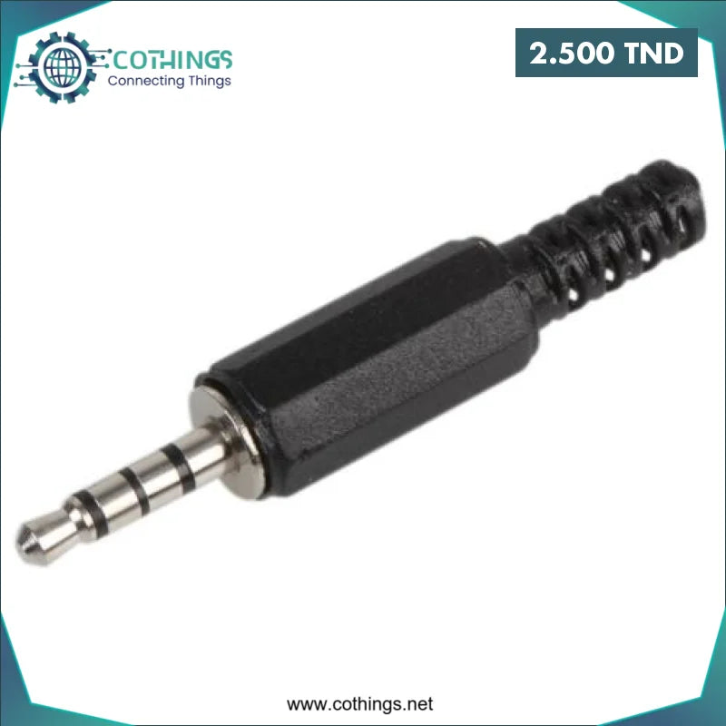 Acheter Fiche jack Audio 4 pôles mâle stéréo 3.5mm en Tunisie -  Disponible au meilleur prix sur CoThings