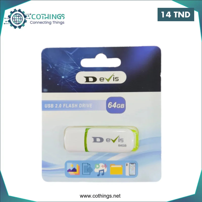 Acheter Flash Disque USB 64 GB USB 2.0 en Tunisie -  Disponible au meilleur prix sur CoThings