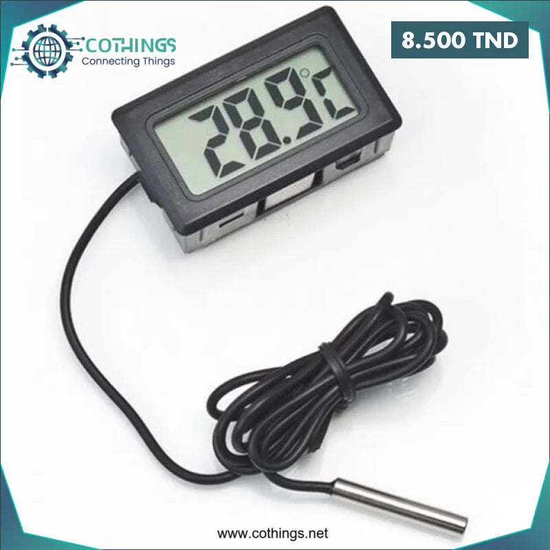 Acheter FY-10 Thermomètre d’aquarium avec sonde avec affichage de température LCD numérique intégré (avec Batterie) Noir en Tunisie -  Disponible au meilleur prix sur CoThings