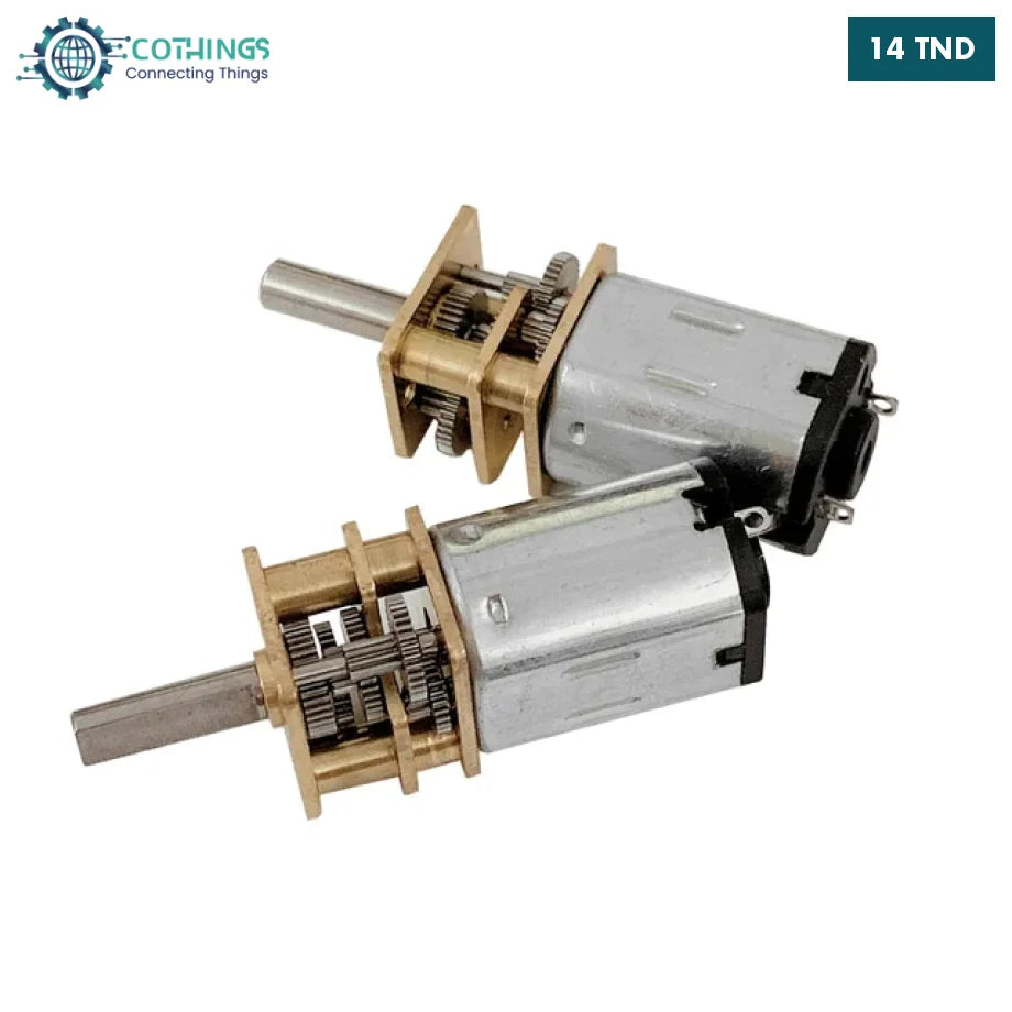 Lot 2 Micro-moteurs à Engrenages DC GA12-N20 – 3-12 V, 35-140 RPM, Réducteur Métal, Arbre En D, Pour Robot Ou Voiture RC (Bricolage)