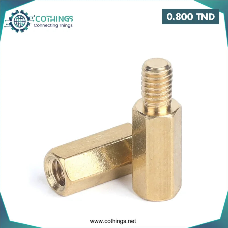 Acheter Goujon hexagonal en laiton M3x27+6 mm en Tunisie -  Disponible au meilleur prix sur CoThings