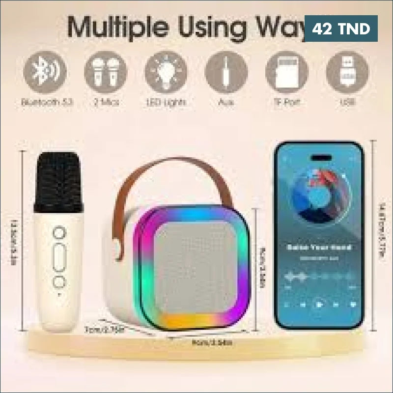 Acheter Haut parleur Bluetooth K12 portable avec microphone sans fil en Tunisie -  Disponible au meilleur prix sur CoThings