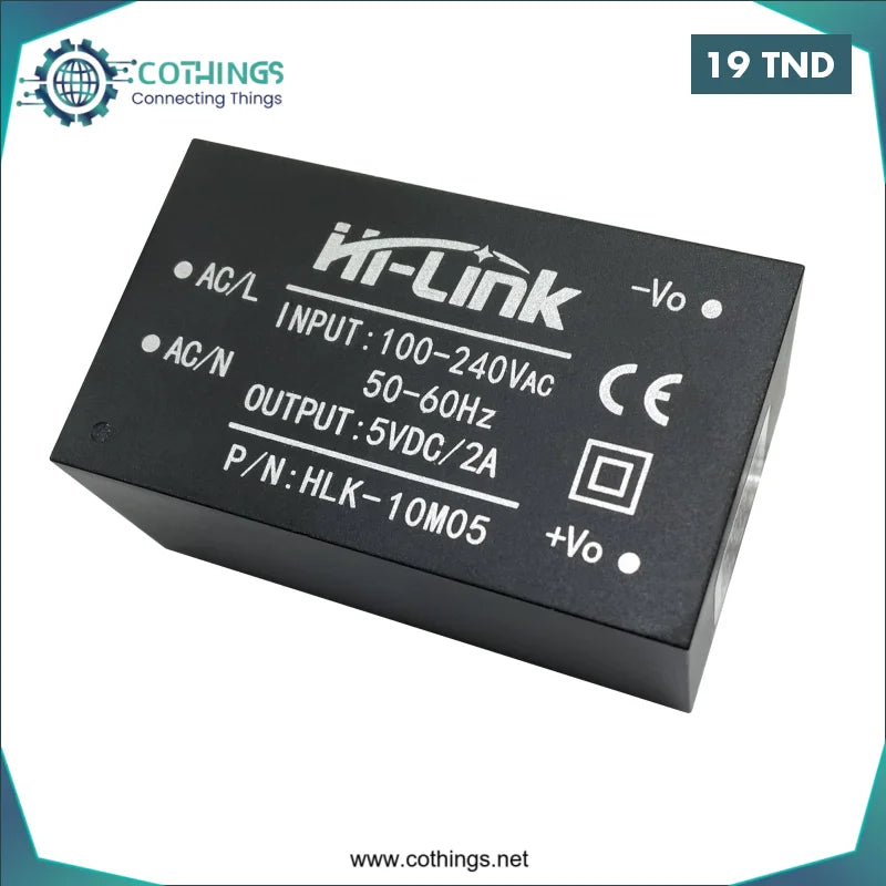Acheter HLK-10M05 Module d’alimentation AC-DC 220V à 5V 2A 10W en Tunisie -  Disponible au meilleur prix sur CoThings