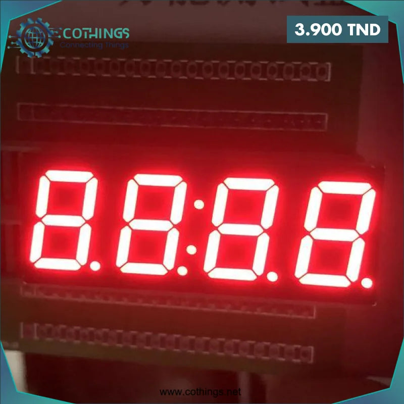 Acheter Horloge rouge 4 chiffres 0.56 pouce 7 segments LED affichage CC 12 broches en Tunisie -  Disponible au meilleur prix sur CoThings