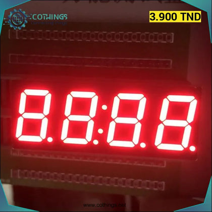 Horloge rouge 4 chiffres 0.56 pouce 7 segments LED affichage CC 12