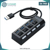 Acheter HUB USB 4 PORT USB 3.0 AVEC INTERRUPTEUR en Tunisie - Disponible au meilleur prix sur CoThings