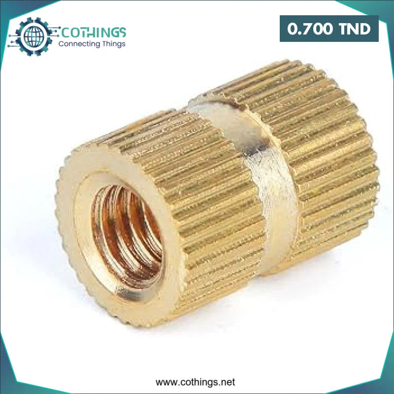 Acheter Inserts moletés en laiton pour moulage par injection M3x6x5.3 mm (OD = 5.3 mm) en Tunisie -  Disponible au meilleur prix sur CoThings