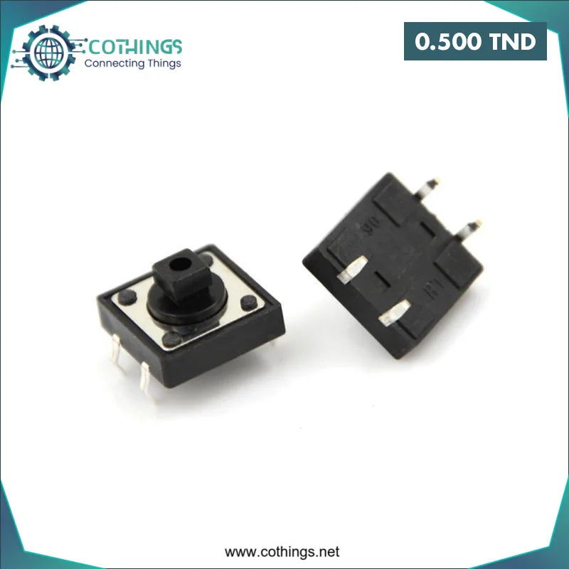 Acheter Interrupteur à bouton-poussoir tactile 12x12x7.3mm carré en Tunisie -  Disponible au meilleur prix sur CoThings