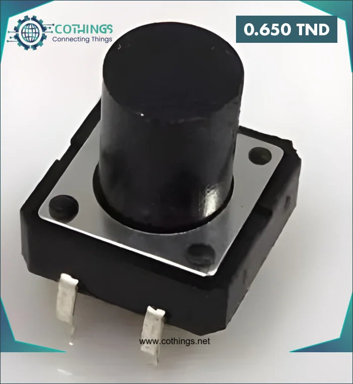 Acheter Interrupteur à bouton poussoir tactile rond 12x12x12mm en Tunisie -  Disponible au meilleur prix sur CoThings