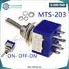 Acheter INTERRUPTEUR A LEVIER 3 POSITIONS MTS 203 6A 6PINS en Tunisie - Disponible au meilleur prix sur CoThings