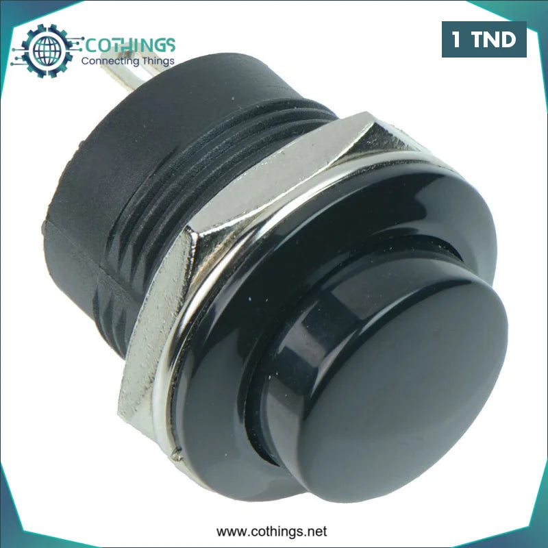 Acheter Interrupteur rond à rappel automatique noir en Tunisie -  Disponible au meilleur prix sur CoThings