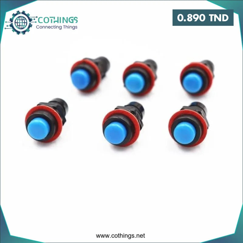 Acheter Interrupteur rond autobloquant bleu en Tunisie -  Disponible au meilleur prix sur CoThings