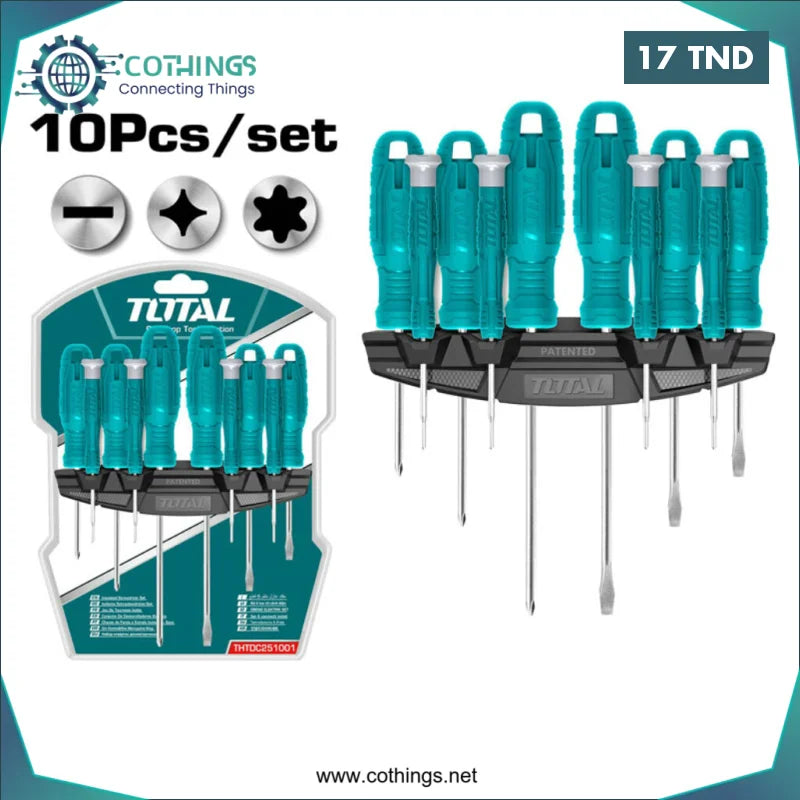 Acheter Jeu de 10 tournevis TOTAL en Tunisie -  Disponible au meilleur prix sur CoThings