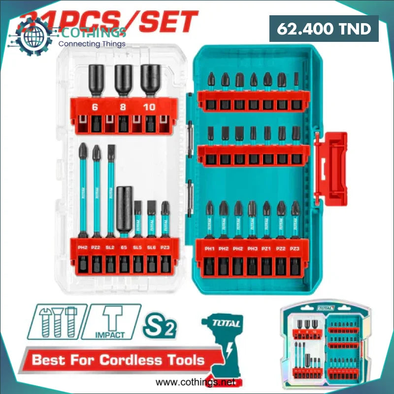 Acheter Jeu D'Embout Visseuse 31 Pcs TOTAL en Tunisie -  Disponible au meilleur prix sur CoThings