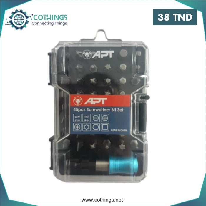 Acheter Jeu d'embout visseuse 45 pcs + porte EMBOUT/APT en Tunisie -  Disponible au meilleur prix sur CoThings