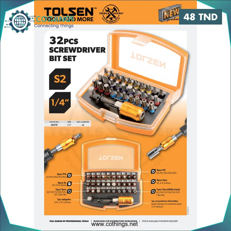 Acheter Jeu d’embouts de tournevis 32 pièces Tolsen 20370 en Tunisie -  Disponible au meilleur prix sur CoThings