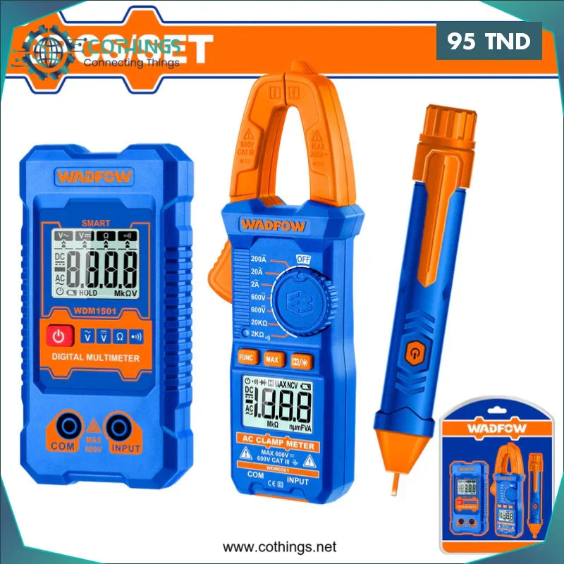 Acheter Jeu de test Electrique 3 pcs ( Pince Ampermetrique , Detecteur et Multimetre ) WADFOW en Tunisie -  Disponible au meilleur prix sur CoThings