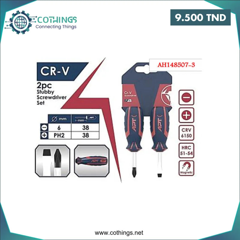 Acheter Jeu De Tournevis F/A 2PCS LAME COURTE PH2 X38 + L6 X 38 / APT en Tunisie -  Disponible au meilleur prix sur CoThings