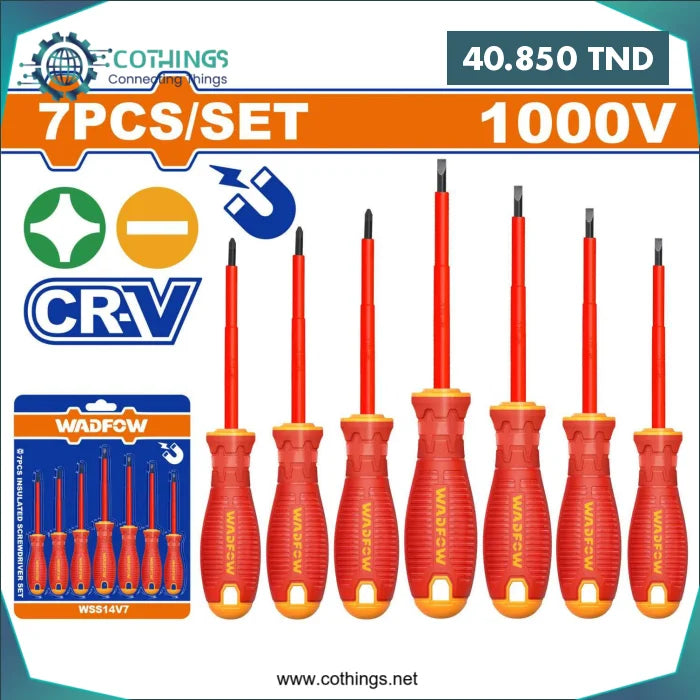 Acheter Jeu de tournevis isole 1000v 7 pcs WADFOW en Tunisie -  Disponible au meilleur prix sur CoThings