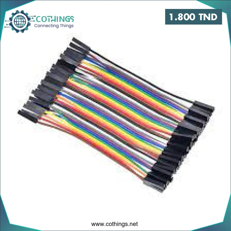 Acheter jeux de 10 fils de connexion femelle femelle 10cm pour arduino en Tunisie -  Disponible au meilleur prix sur CoThings