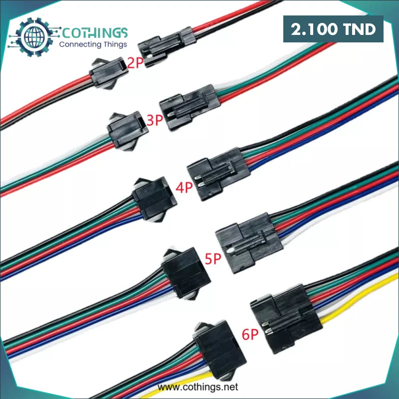 Acheter JST SM 3Pin Mâle à Femelle Connecteurs Adaptateur Rapide 15cm en Tunisie -  Disponible au meilleur prix sur CoThings