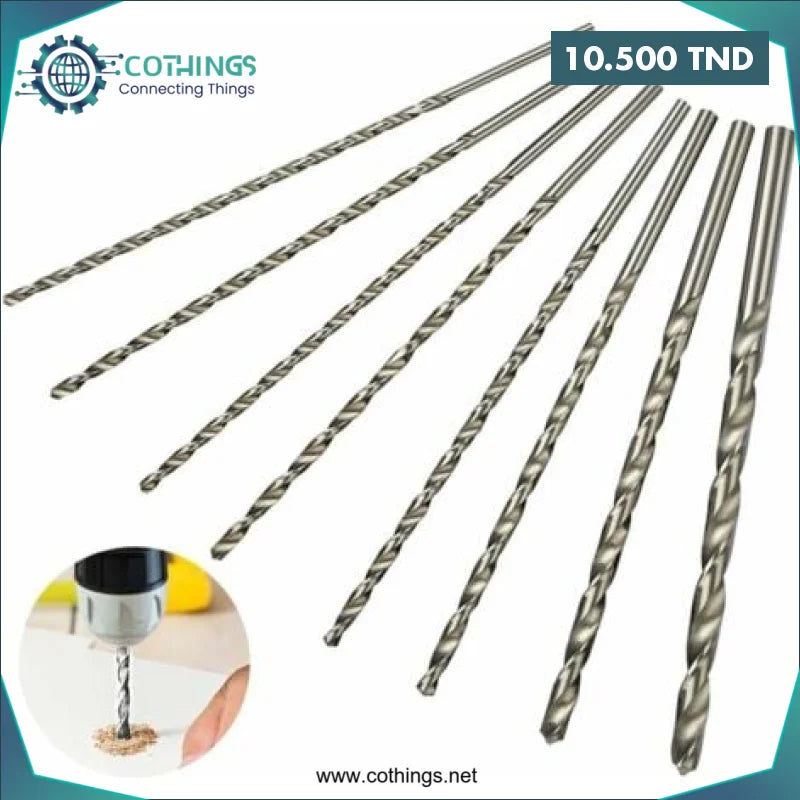 Acheter Kit de 10 Forets Hélicoïdaux (2 de chaque taille) : 0,7 mm, 1,0 mm, 1,2 mm, 1,4 mm, 8,0 mm en Tunisie -  Disponible au meilleur prix sur CoThings