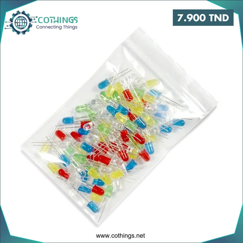 Acheter Kit 100 Diode LED 5mm Light Assorti DIY LED en Tunisie -  Disponible au meilleur prix sur CoThings