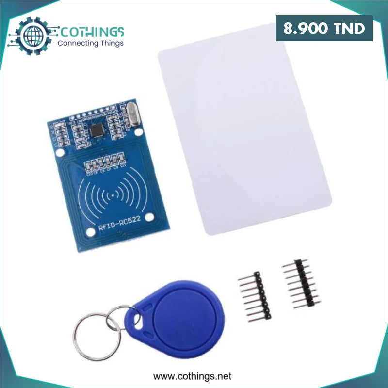 Acheter KIT 13.56Mhz MFRC-522 RC522 RFID + Carte S50 + Porte-clés en Tunisie -  Disponible au meilleur prix sur CoThings