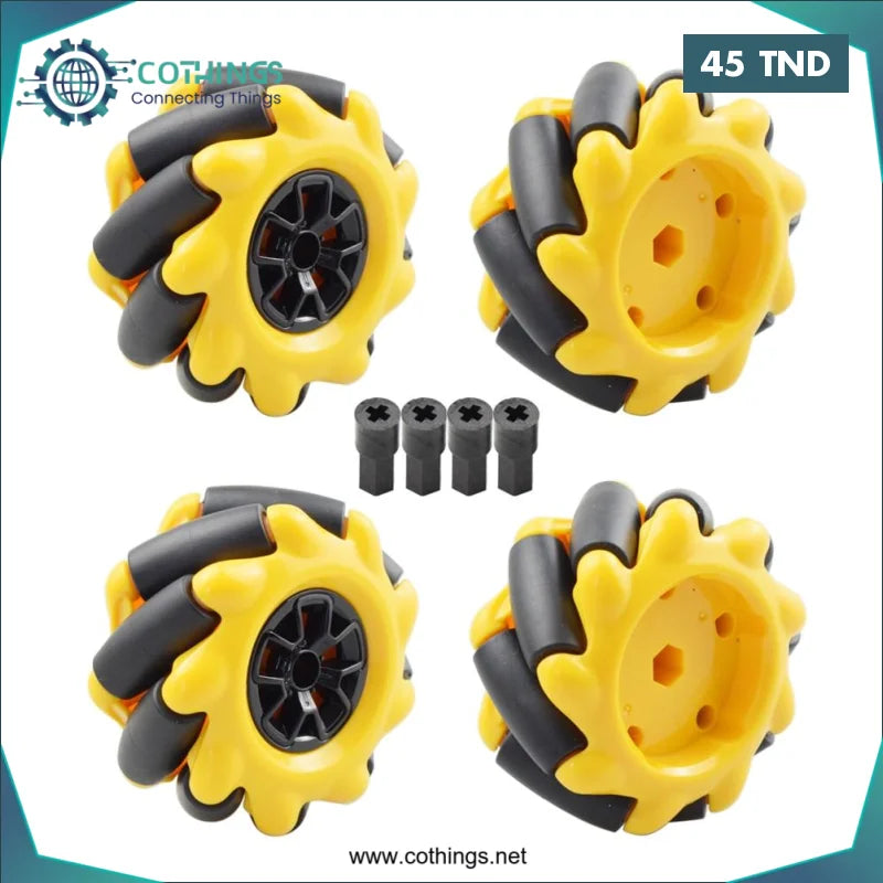 Acheter KIT 4 Roues McNamum jaune 60MM-K (4PCS:2PCS DROITE,2PCS GAUCHE) SANS MOTEURS en Tunisie -  Disponible au meilleur prix sur CoThings