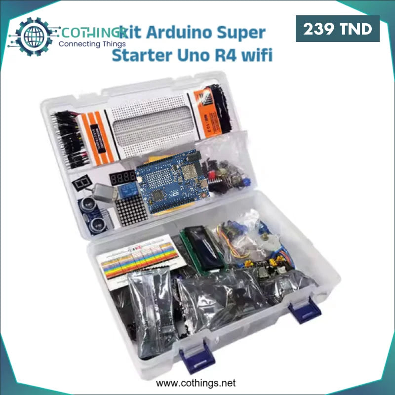 Acheter kit Arduino Super Starter Uno R4 wifi en Tunisie -  Disponible au meilleur prix sur CoThings
