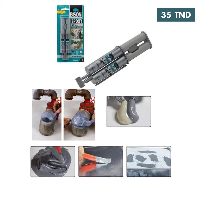 Acheter KIT COLLE EPOXY METAL 24ML BISON en Tunisie -  Disponible au meilleur prix sur CoThings