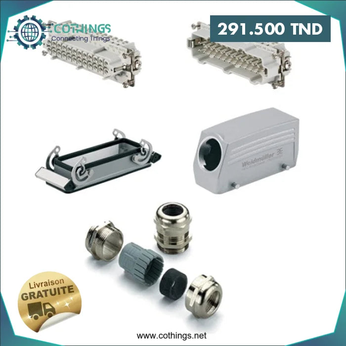 Acheter Kit de Connecteur Rectangulaire de la série RockS Weidmüllertar® HE HDC-KIT-HE 24.130 en Tunisie -  Disponible au meilleur prix sur CoThings