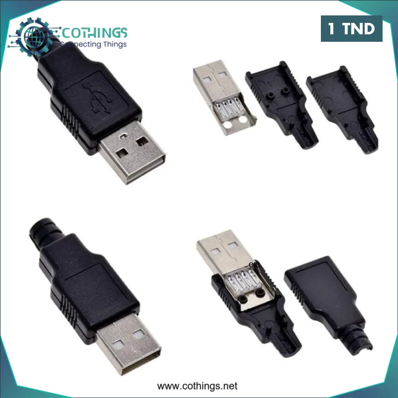 Acheter Kit connecteur USB mâle Type en Tunisie -  Disponible au meilleur prix sur CoThings