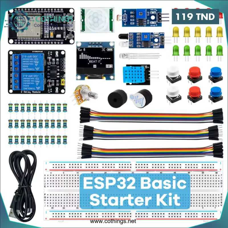 Acheter Kit de Démarrage ESP32 – Développement IoT WiFi & Bluetooth en Tunisie -  Disponible au meilleur prix sur CoThings