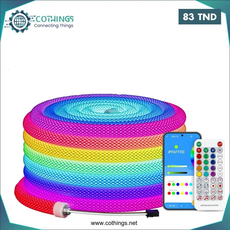 Acheter Kit RGB Corde Multi-Animation avec Commande & Bluetooth en Tunisie -  Disponible au meilleur prix sur CoThings