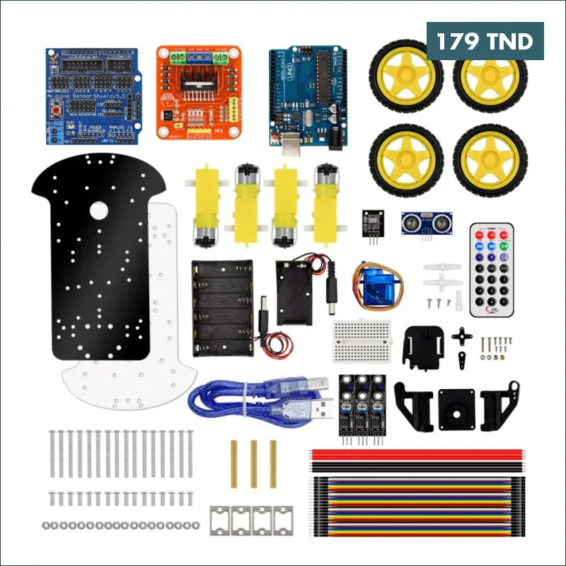 Acheter Kit de Robot multifonction voiture 4 roues en Tunisie -  Disponible au meilleur prix sur CoThings