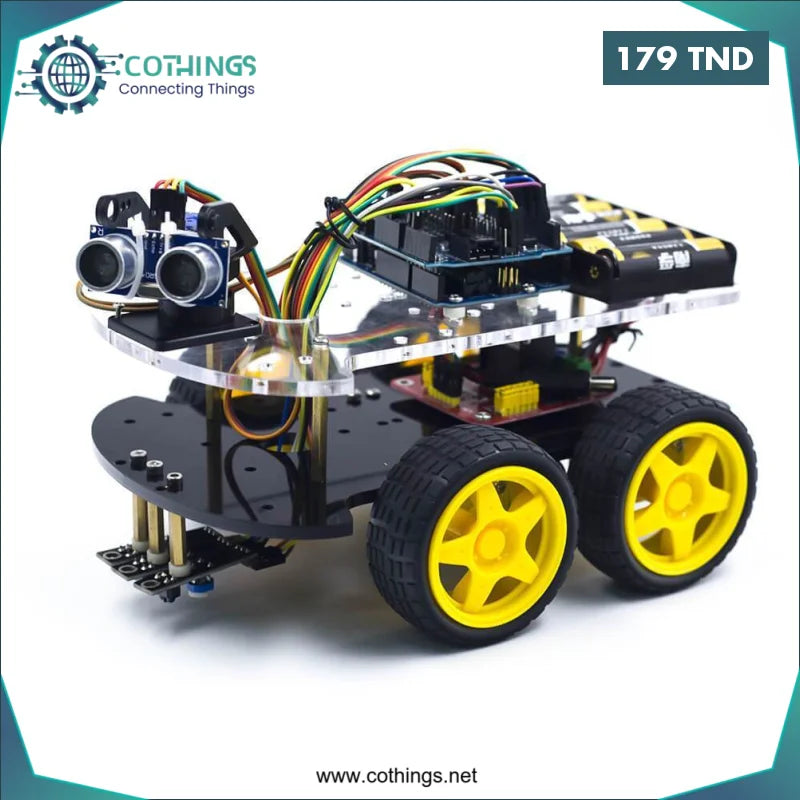 Acheter Kit de Robot multifonction voiture 4 roues en Tunisie -  Disponible au meilleur prix sur CoThings