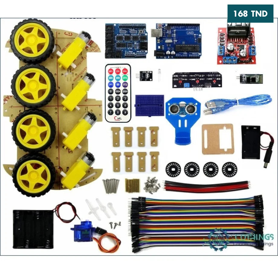 Lot De 4 Motoréducteurs TT 3-6 V + Roues 65 Mm, Pneus Caoutchouc Antidérapants – Robot Arduino, Raspberry Pi, Voiture Intelligente
