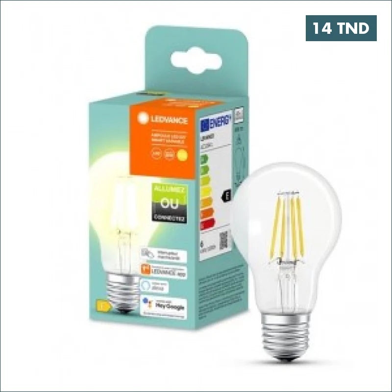 Acheter Lampe LED connectée smart avec bluetooth 6W Lumière Blanc chaud 2700K E27 osram ledvance en Tunisie -  Disponible au meilleur prix sur CoThings