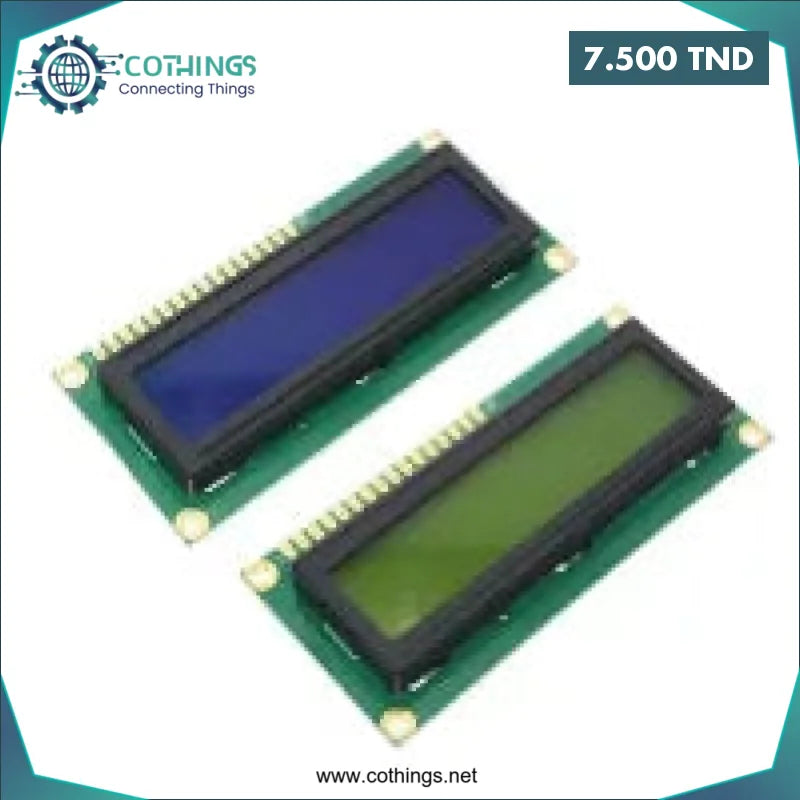 Acheter LCD1602 rétroéclairage bleu 5V (Puce AIP31066) en Tunisie -  Disponible au meilleur prix sur CoThings