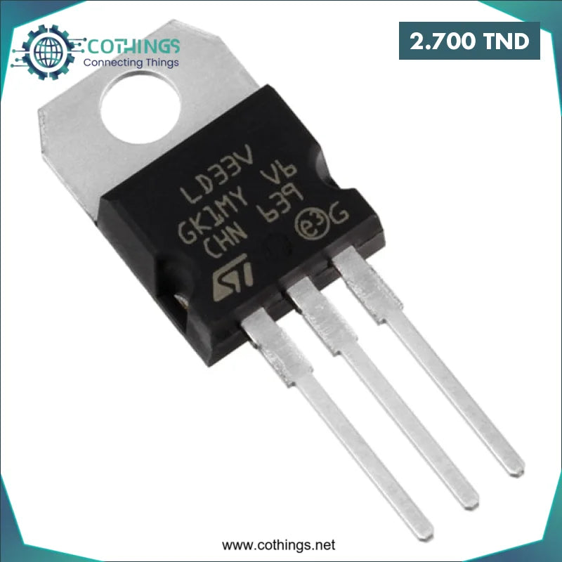 Acheter LD1117V3.3 LD33V Régulateur 3.3V TO220 en Tunisie -  Disponible au meilleur prix sur CoThings
